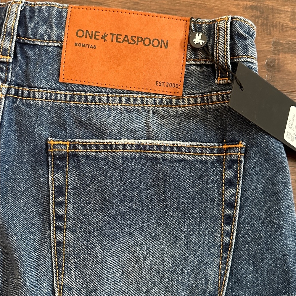 New! ONE TEASPOON PACIFICA BONITAS destroyed shorts denim 27 - Picture 10 of 12